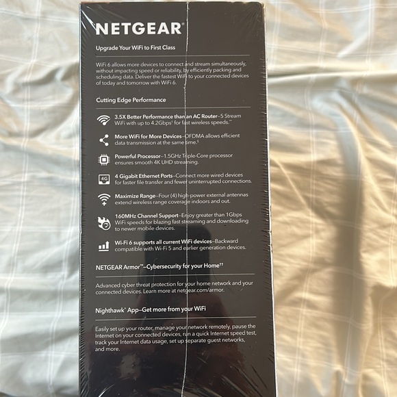 Brand new, never opened, Netgear Nighthawk AX5. AX4200, 5-Steam WiFi Router - Picture 3 of 5
